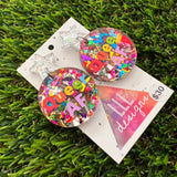 Rainbow Pride Queer AF Dangle Earrings Featuring Glittery Silver Star Top - Part of our AF Range!