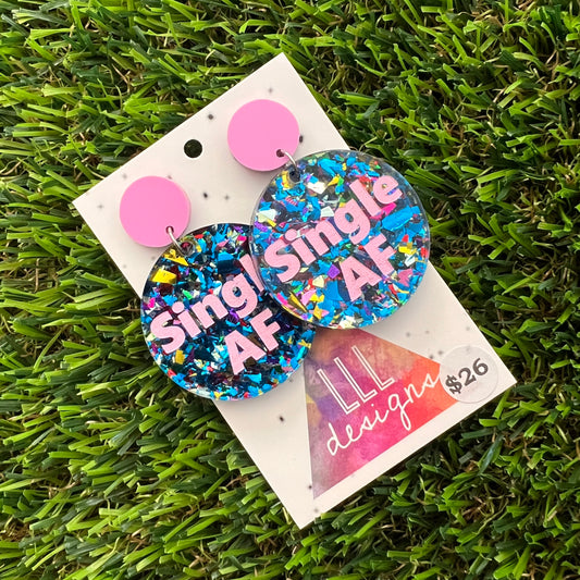 Single AF Dangle Earrings Featuring Pastel Purple Top - Part of our AF Range!