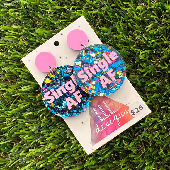 Single AF Dangle Earrings Featuring Pastel Purple Top - Part of our AF Range!