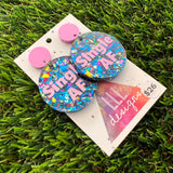 Single AF Dangle Earrings Featuring Pastel Purple Top - Part of our AF Range!