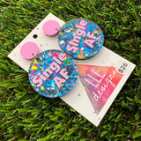 Single AF Dangle Earrings Featuring Pastel Purple Top - Part of our AF Range!