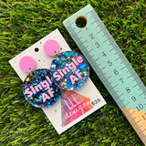 Single AF Dangle Earrings Featuring Pastel Purple Top - Part of our AF Range!