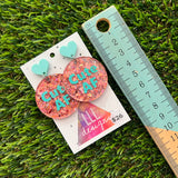 Cute AF Dangle Earrings Featuring Vibrant Blue Heart Shaped Top - Part of our AF Range!