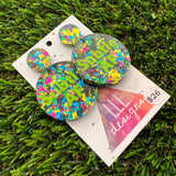 Subtle AF Dangle Earrings Featuring Rainbow Confetti Top - Part of our AF Range!