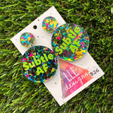 Subtle AF Dangle Earrings Featuring Rainbow Confetti Top - Part of our AF Range!