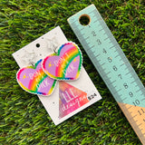 Don't Be A Dick Heart Shaped Dangle Earrings Featuring Silver Star Top!