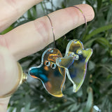 Iridescent Ghost Hoop Earrings - Featuring Rainbow Hoops for Extra Color!
