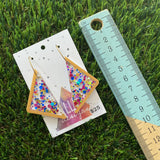Pink, Blue, and Gold Polka Dot Confetti Fairy Bread Dangles Featuring Gold Hoops!