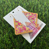 Pink and Gold Polka Dot Confetti Fairy Bread Dangles Featuring Gold Hoops!