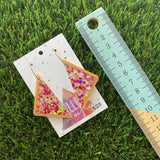 Pink and Gold Polka Dot Confetti Fairy Bread Dangles Featuring Gold Hoops!