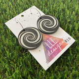 Circle Hoops - Monochrome Vortex Earrings with Silver Hoops!