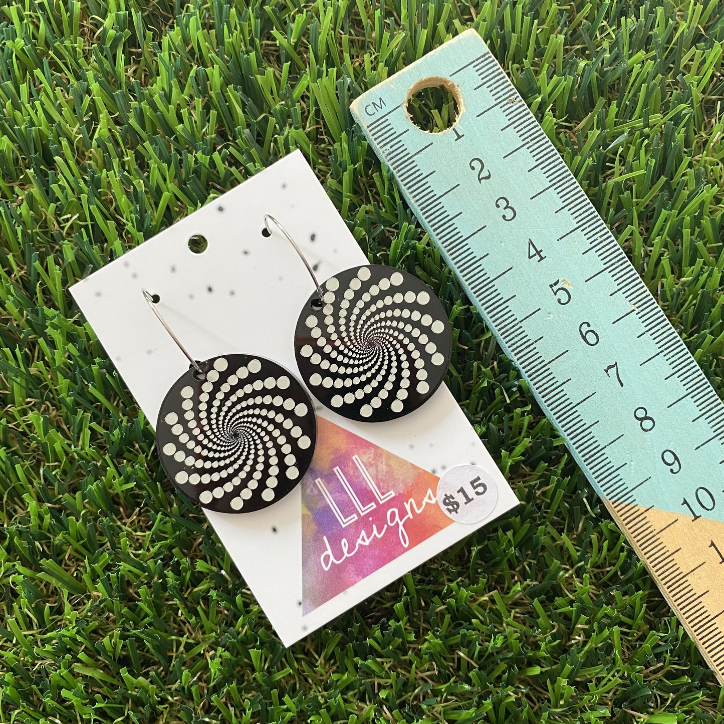 Circle Hoops - Spotty Spiral Earrings with Silver Hoops!