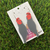 Native Bird Hoops - Gang Gang Native Bird Hand Painted Hoop Earrings! (large)