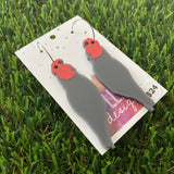 Native Bird Hoops - Gang Gang Native Bird Hand Painted Hoop Earrings! (large)