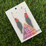 Native Bird Hoops - Gang Gang Native Bird Hand Painted Hoop Earrings! (medium)