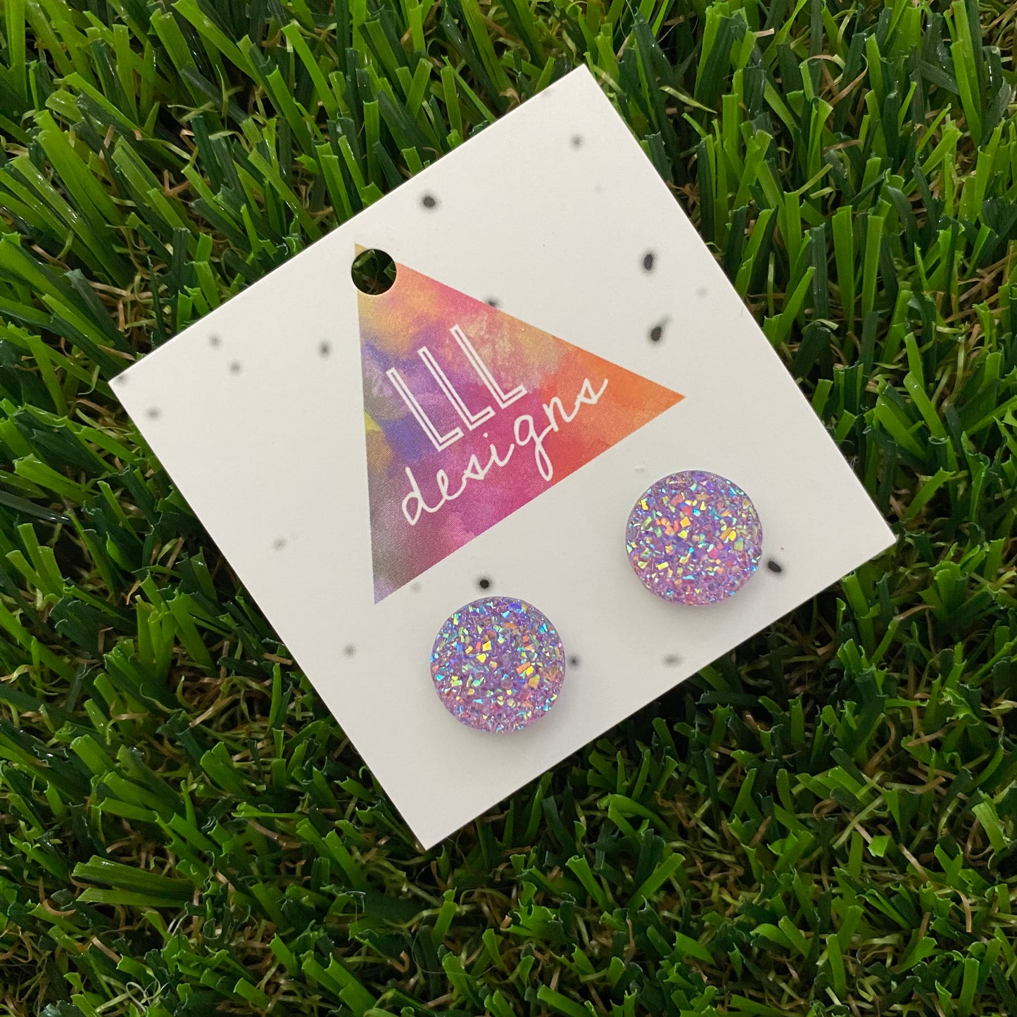 Pastel Lavender Sparkle Stud Earrings. A Fabulous Color that will make you SHINE!