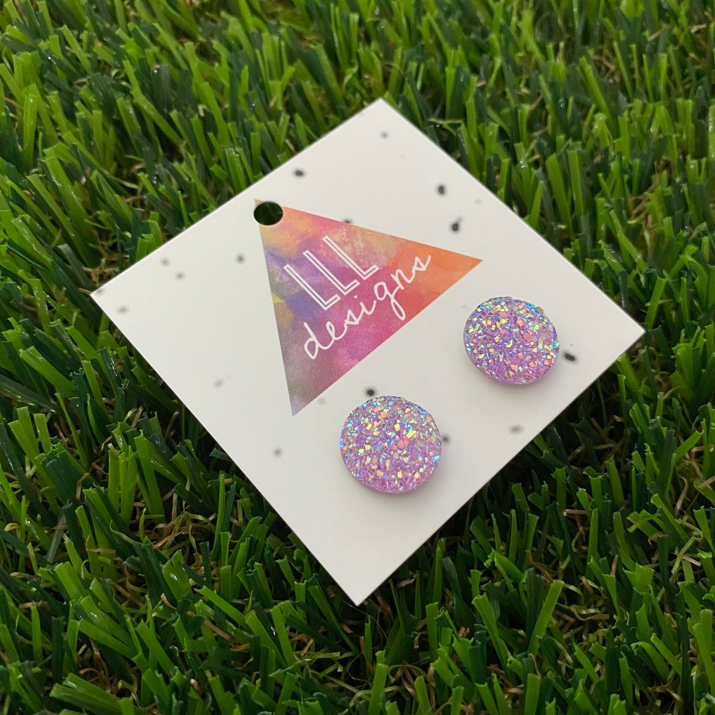 Pastel Lavender Sparkle Stud Earrings. A Fabulous Color that will make you SHINE!