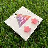 Medium Light Pink Star Stud Earrings. The Perfect Pop for your Everyday Earring!