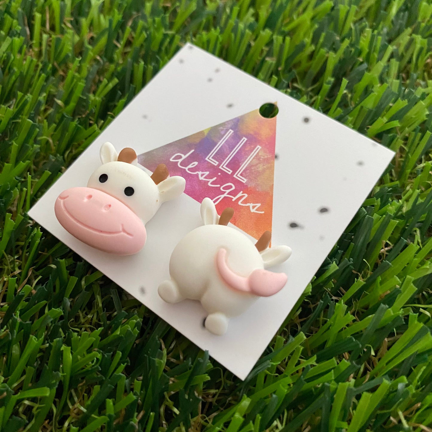 Cow Earrings. Super Fun Cartoon Cow Face and Bum Stud Earrings. Very Cheeky!