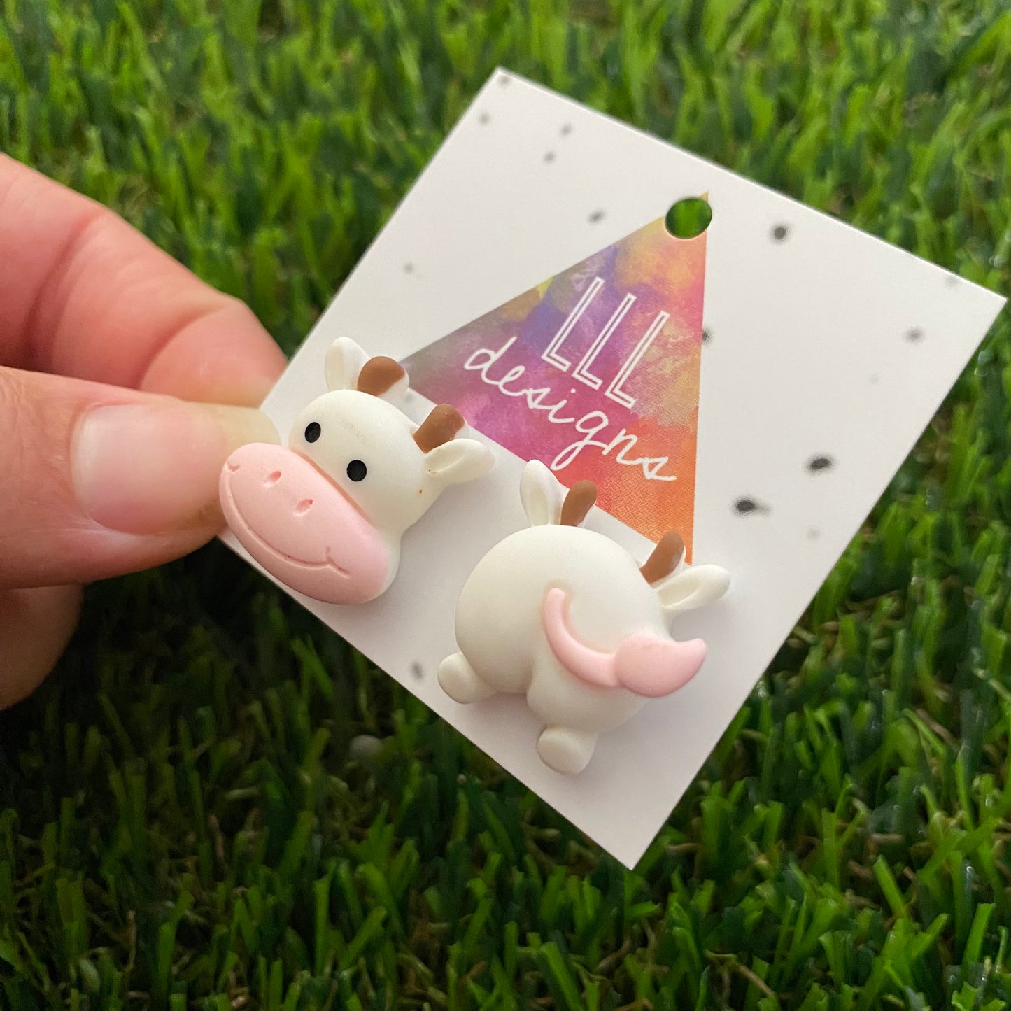 Cow Earrings. Super Fun Cartoon Cow Face and Bum Stud Earrings. Very Cheeky!