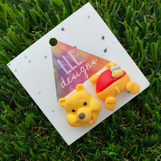 Bear Earrings. Honey Bear Cartoon Stud Earrings. So Adorable!