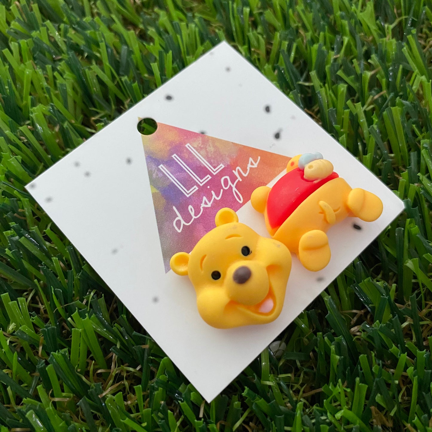 Bear Earrings. Honey Bear Cartoon Stud Earrings. So Adorable!