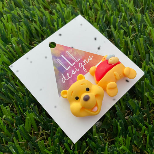 Bear Earrings. Honey Bear Cartoon Stud Earrings. So Adorable!