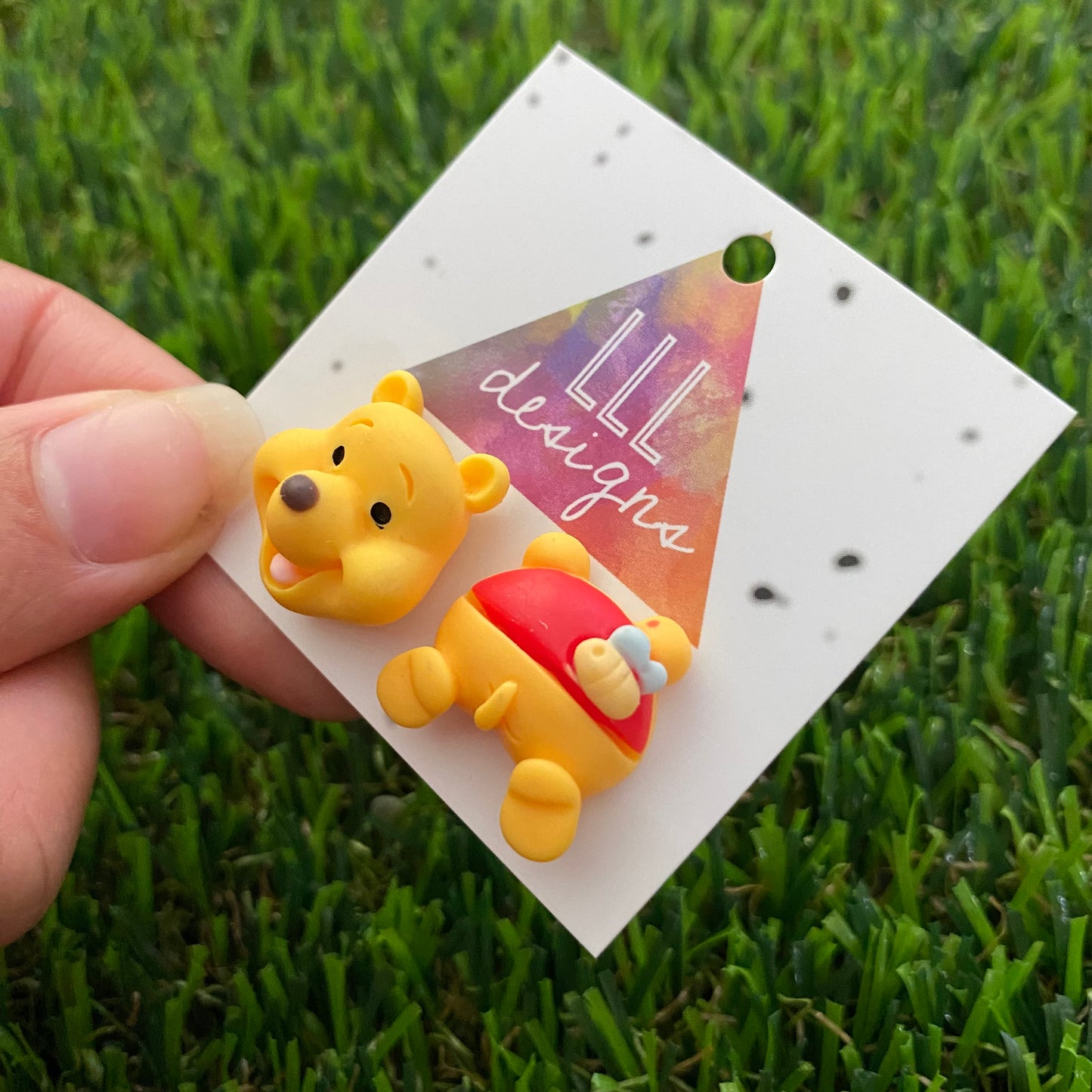 Bear Earrings. Honey Bear Cartoon Stud Earrings. So Adorable!