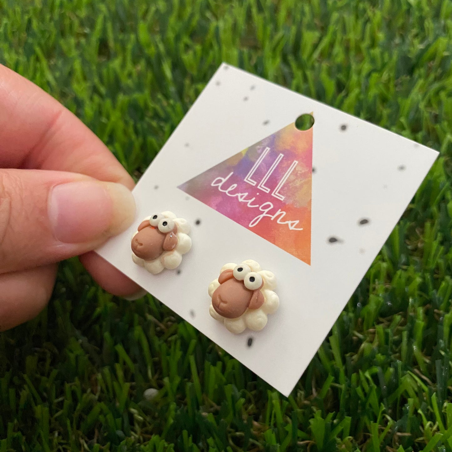 Sheep Earrings. Super Adorable Little Cartoon Sheep Stud Earrings. So Cute!