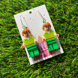 Magical Flying Boy Brick Character Hoop Earrings - Featuring Silver Hoops!