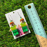 Magical Flying Boy Brick Character Hoop Earrings - Featuring Silver Hoops!