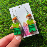 Magical Flying Boy Brick Character Hoop Earrings - Featuring Silver Hoops!