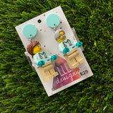 Dr Milly and Steve Brick Character Dangle Earrings - Featuring a Light Blue Top and Optional Syringe Accessory! (7)