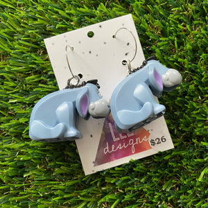 Sad Donkey Brick Character Hoop Earrings - Featuring Silver Hoop!