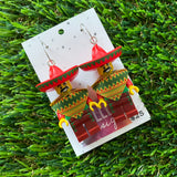 Fiesta Time? Brick Character Hoop Earrings - Featuring Silver Hoops!