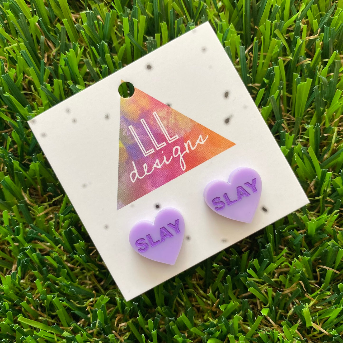 Purple SLAY Studs - Hand Painted Stud Earrings!