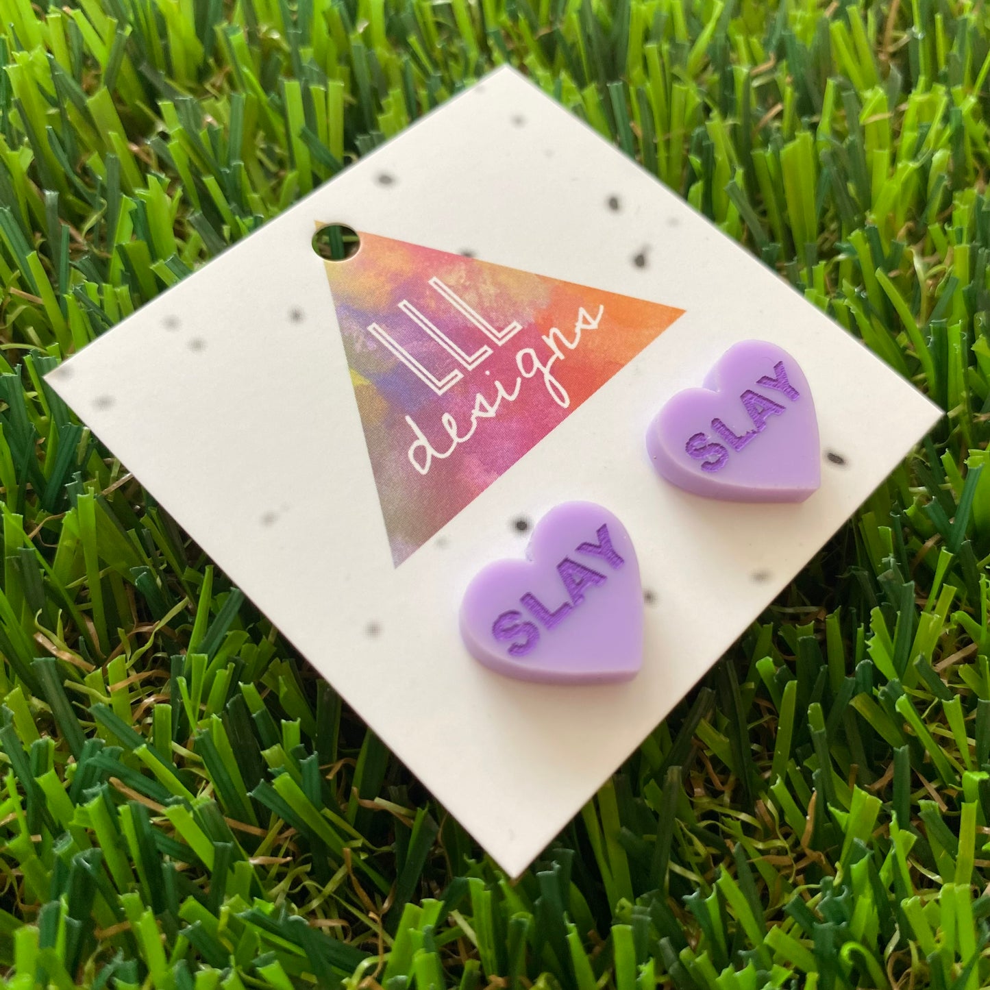 Purple SLAY Studs - Hand Painted Stud Earrings!