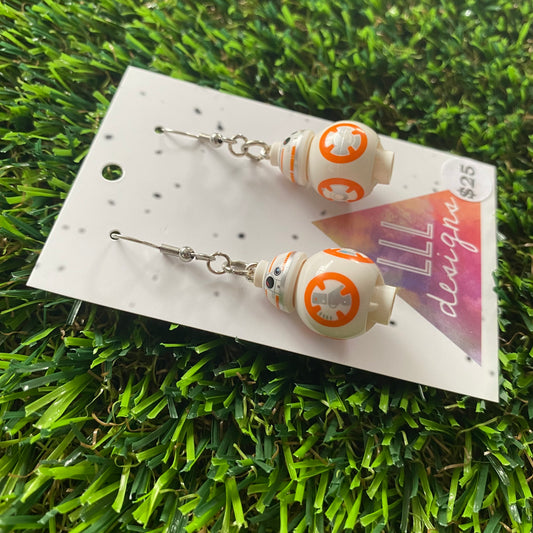 Galaxy Battle Robot Brick Character Dangle Earrings - Featuring Surgical Stainless Steel Hook Top!