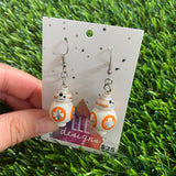 Galaxy Battle Robot Brick Character Dangle Earrings - Featuring Surgical Stainless Steel Hook Top!