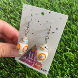 Galaxy Battle Robot Brick Character Dangle Earrings - Featuring Surgical Stainless Steel Hook Top!