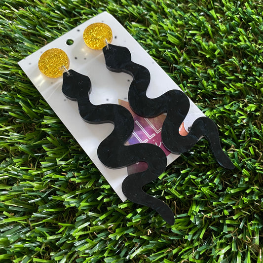 Snake Earrings - Enchanting Black Snake Earrings!