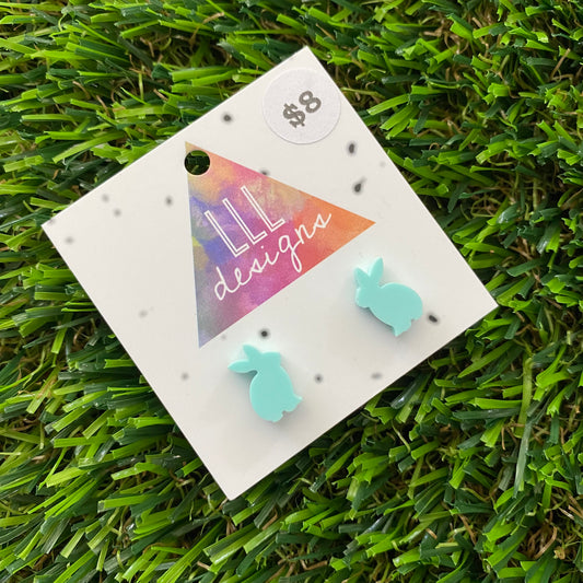 Easter Earrings - Mint Bunny Studs!