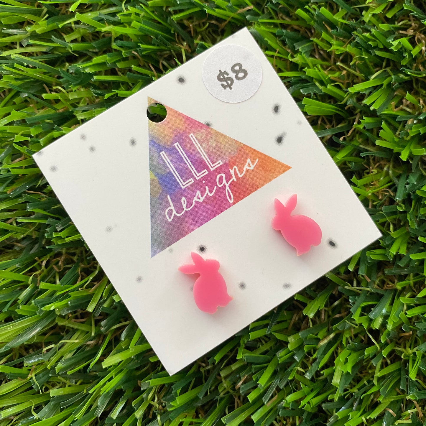 Easter Earrings - Pastel Pink Bunny Studs!