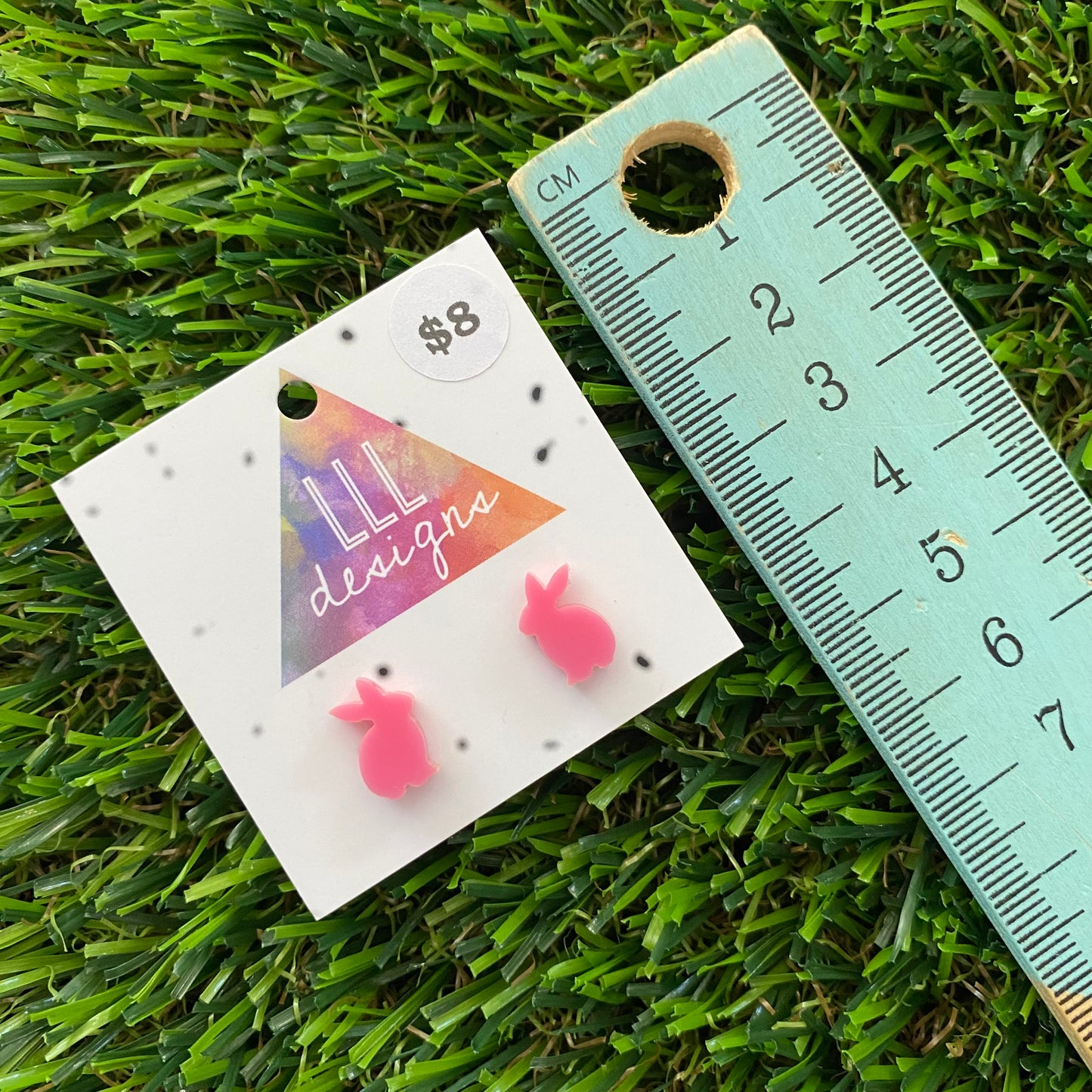 Easter Earrings - Pastel Pink Bunny Studs!