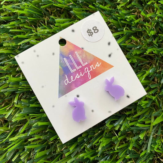 Easter Earrings - Pastel Purple Bunny Studs!