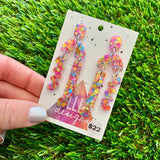 Resin Earrings - Rainbow Confetti A Bit of Everything Dangles!