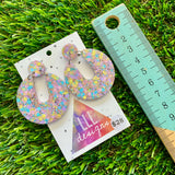 Resin Earrings - Pastel Confetti Double Time Dangles!