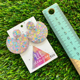 Resin Earrings - Pastel Confetti Crescent Dangles!