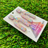 Resin Earrings - Pastel Confetti Open Arches Dangles!