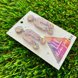 Resin Earrings - Pastel Confetti Balancing Act Dangles!